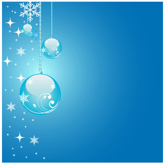 Blue christmas background snowflakes baubles free wallpaper - medium preview image
