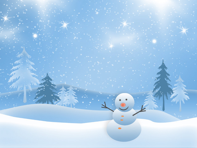 Snowman snowfall christmas aurora reindeer free wallpaper - medium preview image
