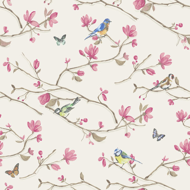 Birds flowers wallpaper nature colorful free wallpaper - medium preview image