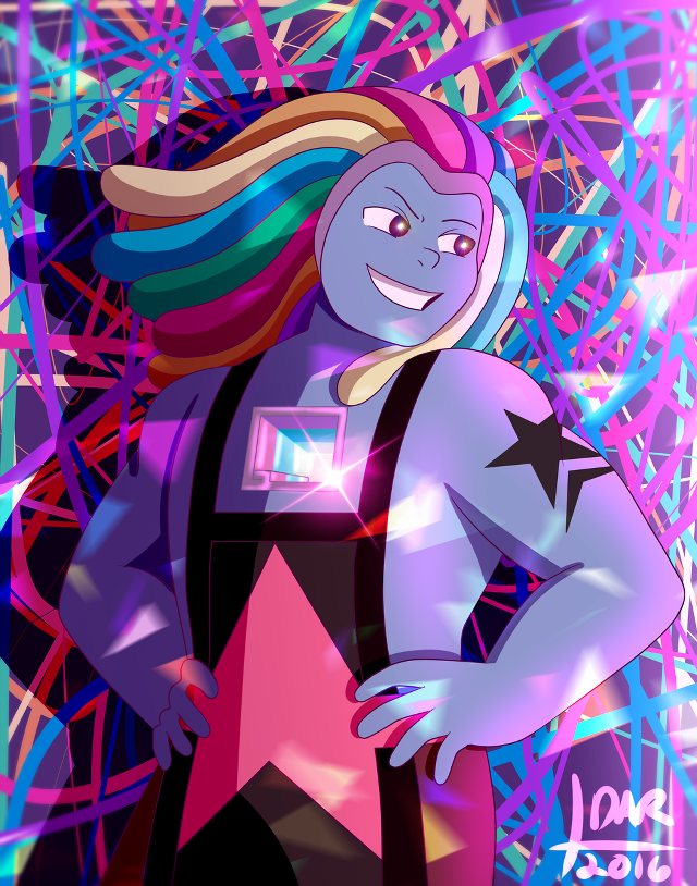 Cartoon character star rainbow hair free wallpaper - medium preview image