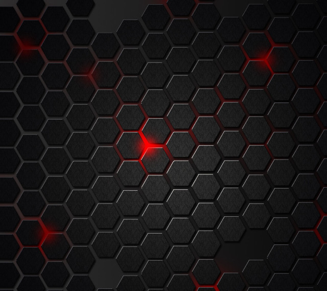Dark background red lights hexagonal free wallpaper - medium preview image