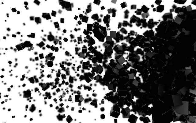 Cubes flying black white background free wallpaper - medium preview image