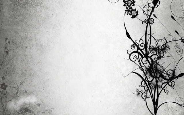 Black white flower wall grungy free wallpaper - medium preview image