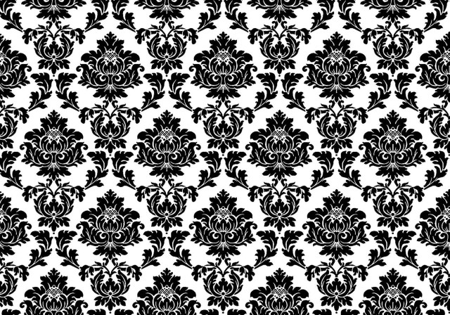 Black white damask flower modern free wallpaper - medium preview image