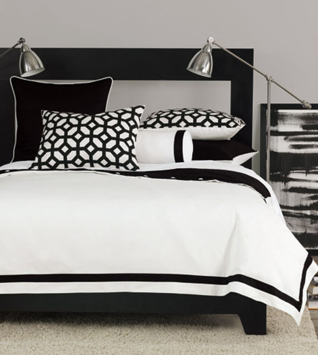 Bed black white pillows headboard free wallpaper - medium preview image