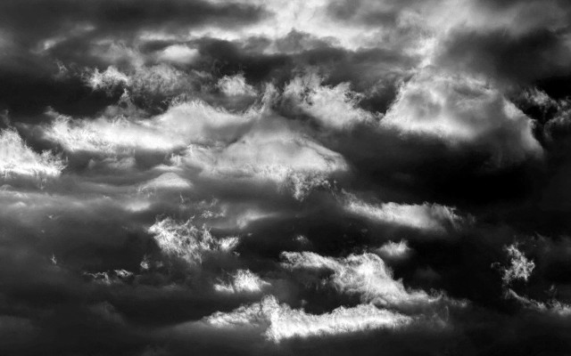 Cloudy sky plane black white free wallpaper - medium preview image