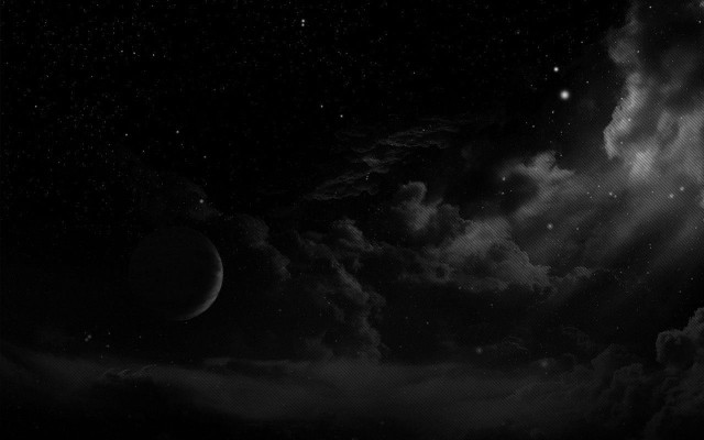 Black white night sky clouds free wallpaper - medium preview image