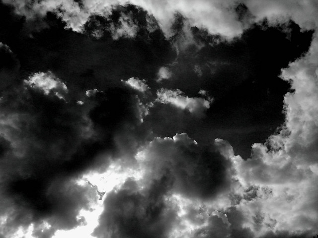 Cloudy sky black white plane free wallpaper - medium preview image