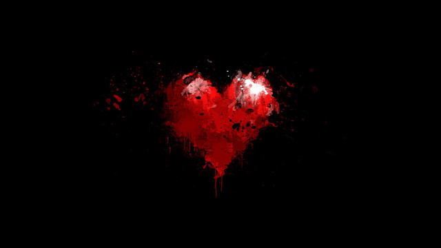 Heart black background red paint free wallpaper - medium preview image