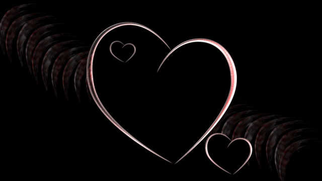 Hearts black background pink border free wallpaper - medium preview image