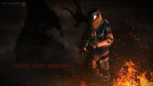 Man gasmask fire suit flames free wallpaper - medium preview image