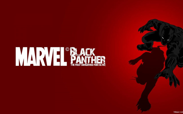 Black panther logo red background free wallpaper - medium preview image