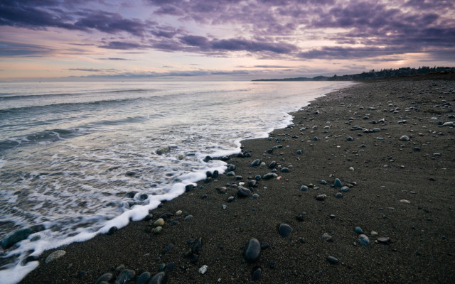 Beach rocks water cloudy sky #11 free wallpaper - medium preview image
