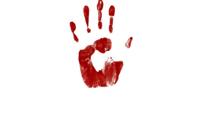 Hand print red paint image free wallpaper - medium preview image