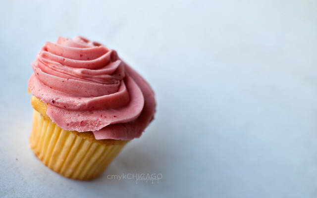 Cupcake pink frosting white surface #2 free wallpaper - medium preview image