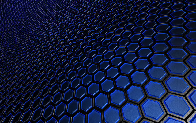 Blue hexagonal background black white free wallpaper - medium preview image