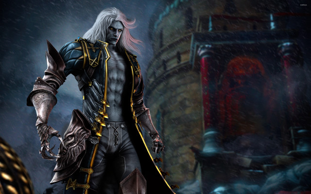 Man black outfit white hair free wallpaper - medium preview image