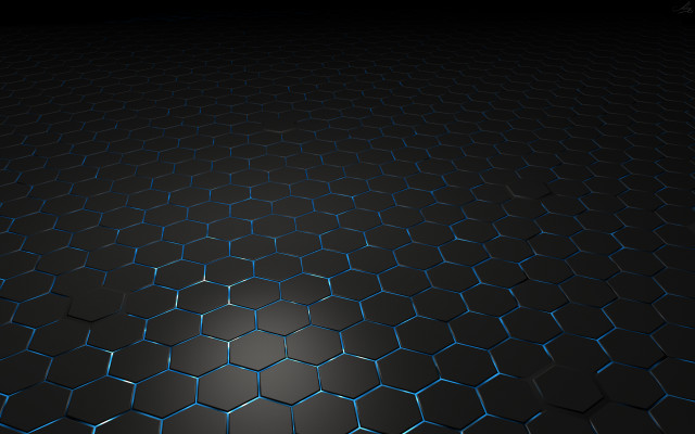 Black background blue hexagonal pattern free wallpaper - medium preview image