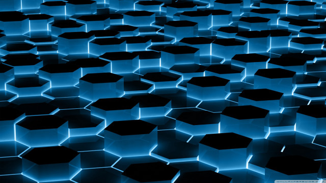 Blue black hexagons large group free wallpaper - medium preview image