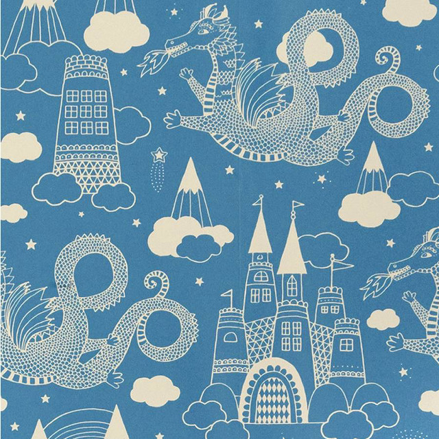 Blue white dragon castle clouds free wallpaper - medium preview image