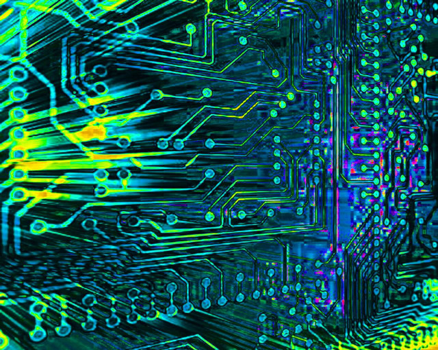 Circuit board colorful glowing technology free wallpaper - medium preview image