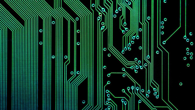 Circuit board green blue dots free wallpaper - medium preview image
