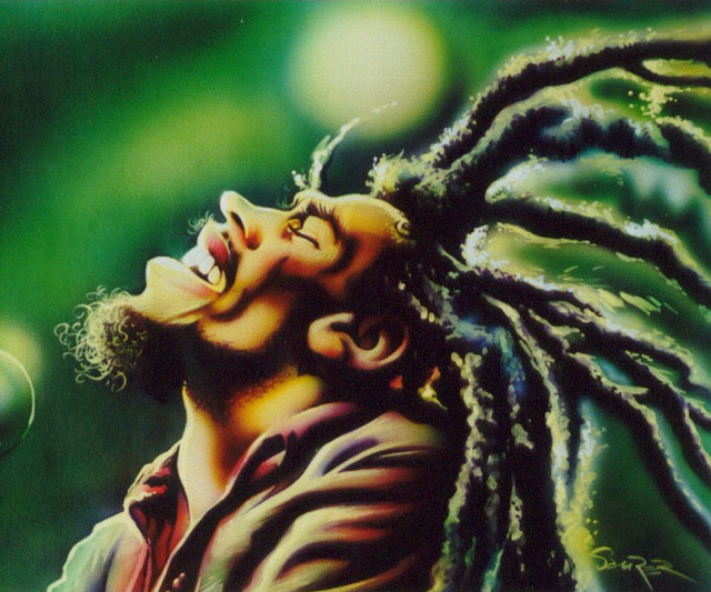 Man dreadlocks eyes closed painting free wallpaper - medium preview image