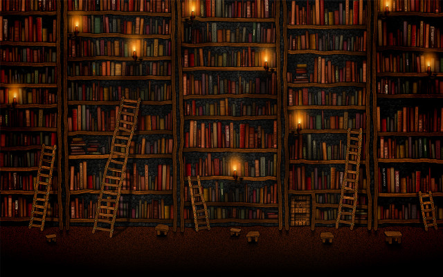 Books ladder candles lights cozy #2 free wallpaper - medium preview image