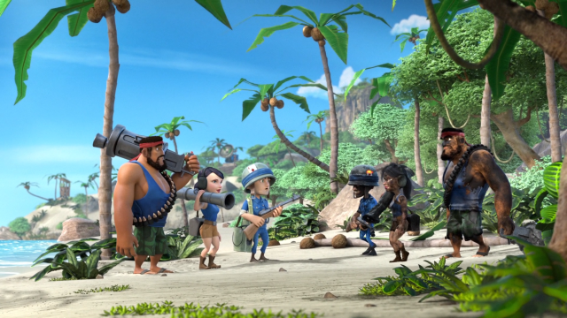 Beach forest group people giant free wallpaper - medium preview image