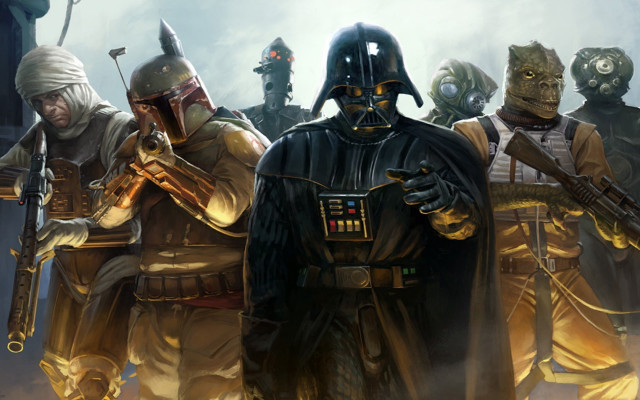Star wars characters dark room #2 free wallpaper - medium preview image