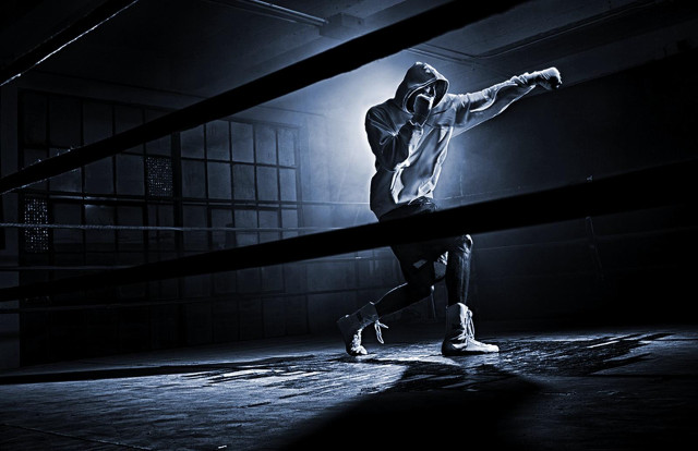 Man boxing ring punching glove free wallpaper - medium preview image
