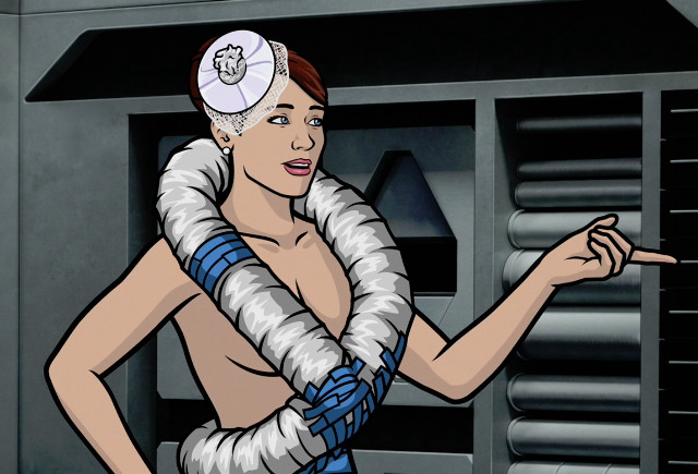 Cartoon woman scarf hat pointing free wallpaper - medium preview image