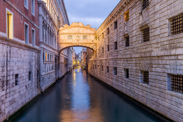 Narrow canal bridge buildings water free wallpaper - medium preview image