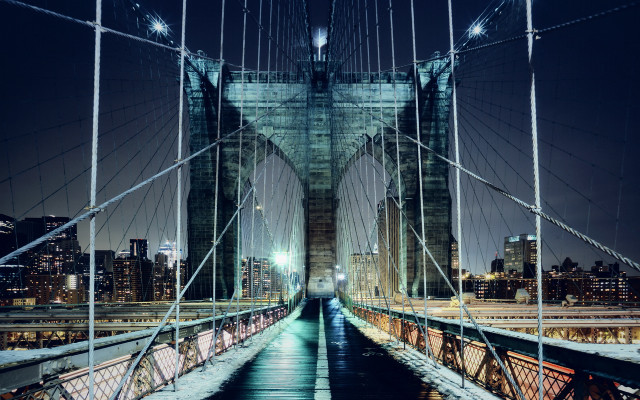 Bridge city skyline night lights #2 free wallpaper - medium preview image