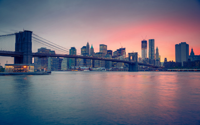 Bridge water city sunset dawn #3 free wallpaper - medium preview image