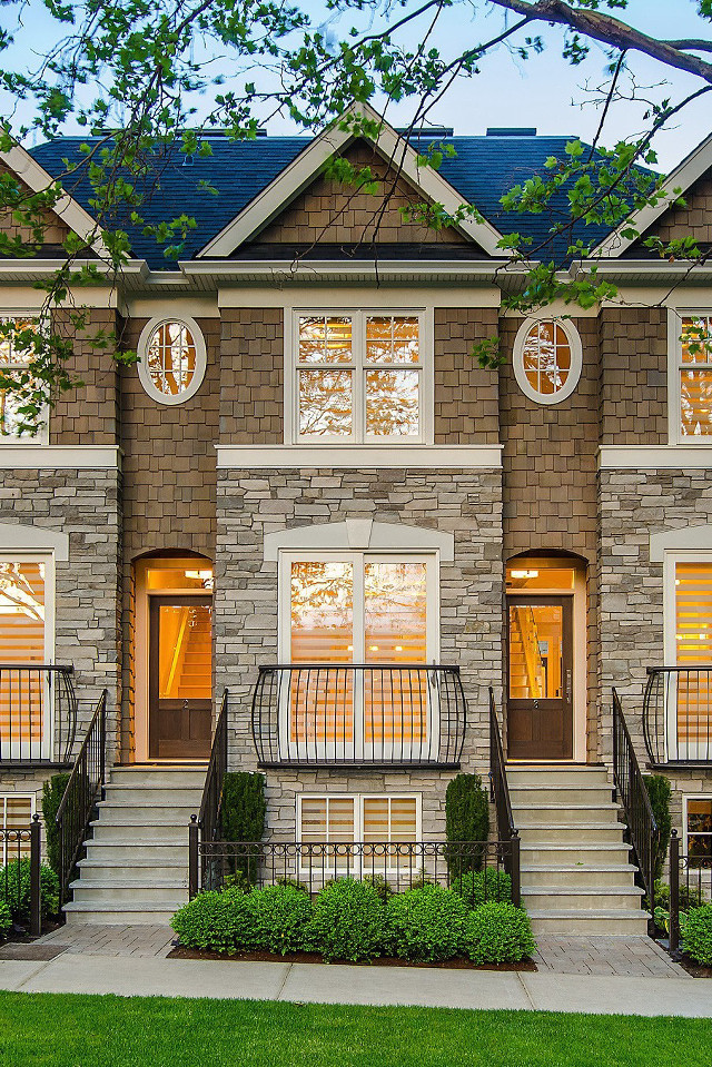 Brick houses with clocks front free wallpaper - medium preview image