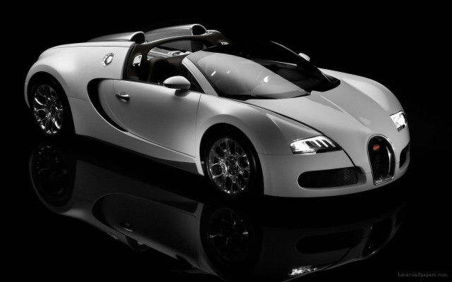 White bugatti black background reflection free wallpaper - medium preview image