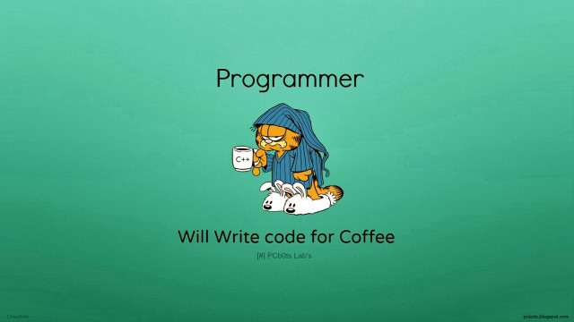 Cat coffee programming repetition funny free wallpaper - medium preview image