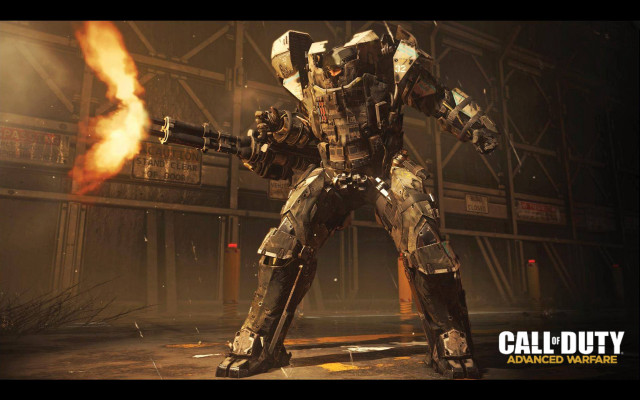 Futuristic man suit gun fire free wallpaper - medium preview image