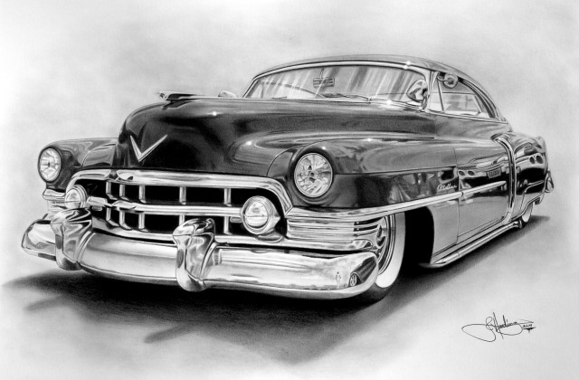 Classic car hood ornament drawing free wallpaper - medium preview image
