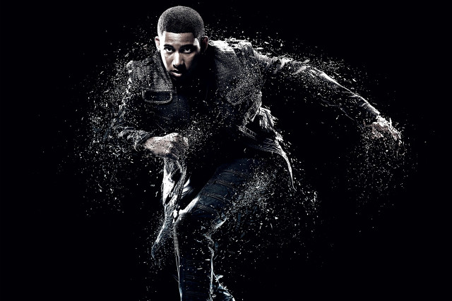 Man black jumping skateboard splashing free wallpaper - medium preview image