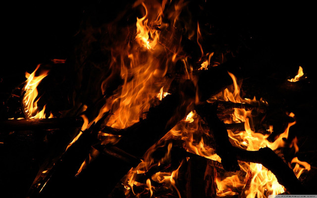 Fire burning dark bright flames #3 free wallpaper - medium preview image