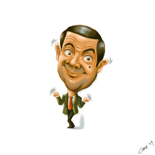 Caricature man suit tie hands free wallpaper - medium preview image