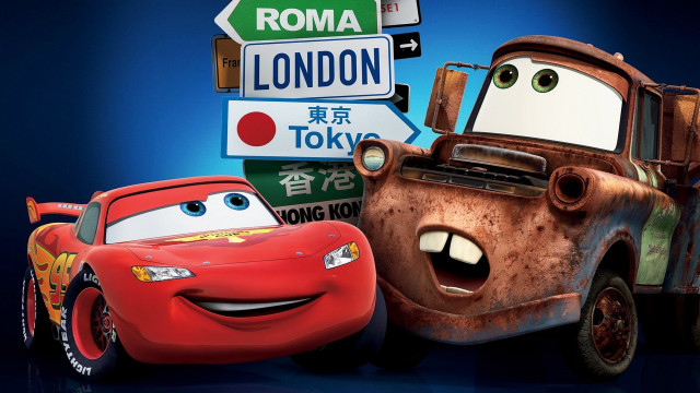 Cartoon character car london sign free wallpaper - medium preview image