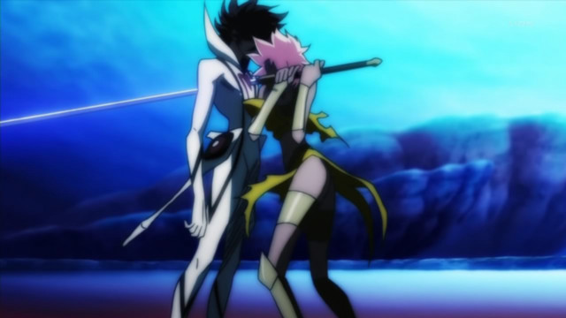 Anime characters hugging blue sky free wallpaper - medium preview image