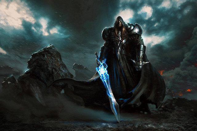 Man black robe sword demon free wallpaper - medium preview image