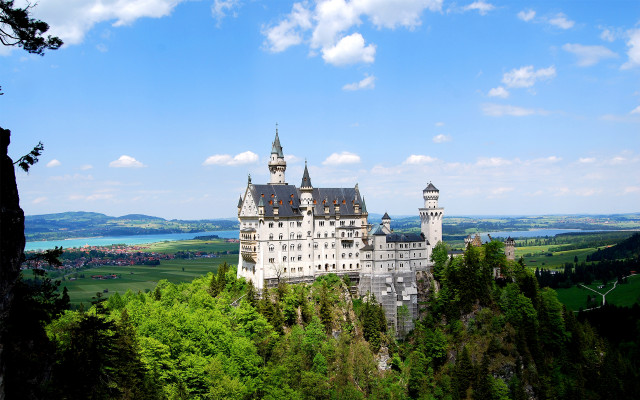 Castle towers hill trees background free wallpaper - medium preview image