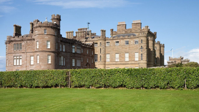 Large building tall hedge sunny free wallpaper - medium preview image