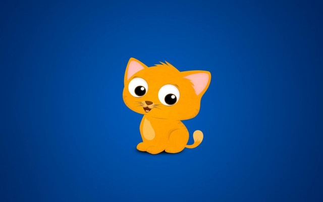 Cartoon cat big eyes sitting free wallpaper - medium preview image