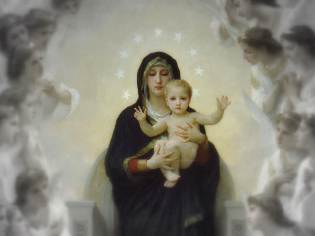 Woman child angels star painting free wallpaper - medium preview image